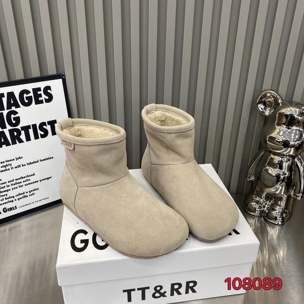 2025 autumn and winter new matte leather fashion snow boots versatile knight boots genuine leather flat-soled women's shoes soft-soled Korean versi