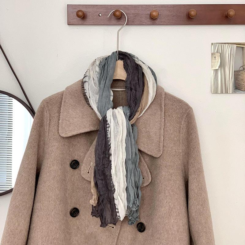 Scarf shawl high-end new style outer fashion splicing warm multi-purpose scarf tie-dye shawl