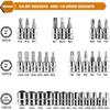 FOCSE 46-teiliges Steckschlüssel-Ratschenschlüssel-Set, 1/4 Zoll Antrieb, Mit Bithalter-Steckschlüssel-Set, Metrisch Und Verlängerungsstange Für Autoreparaturen