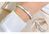 Korean White Mother-of-Pearl Shell & Rhinestone Diamond Bracelet in Titanium Steel