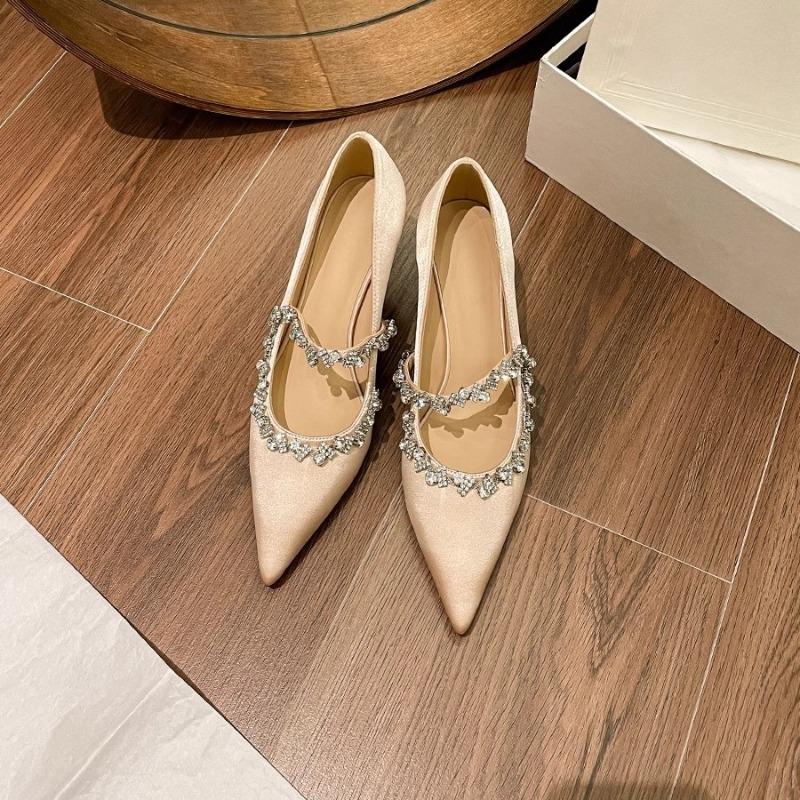 French stunning rhinestone pointed nude high heels with dress stiletto single shoes gentle evening shoes year