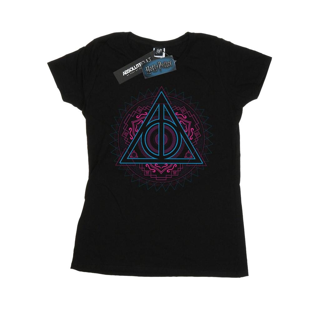 Harry Potter Womens/Ladies Neon Deathly Hallows Cotton T-Shirt