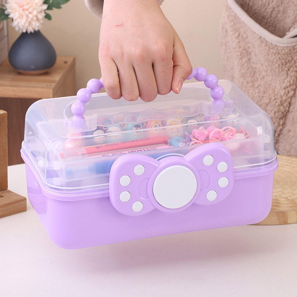 Foldable Hairpin Storage Box Large Capacity Hair Accessories Organizer  Children Girls