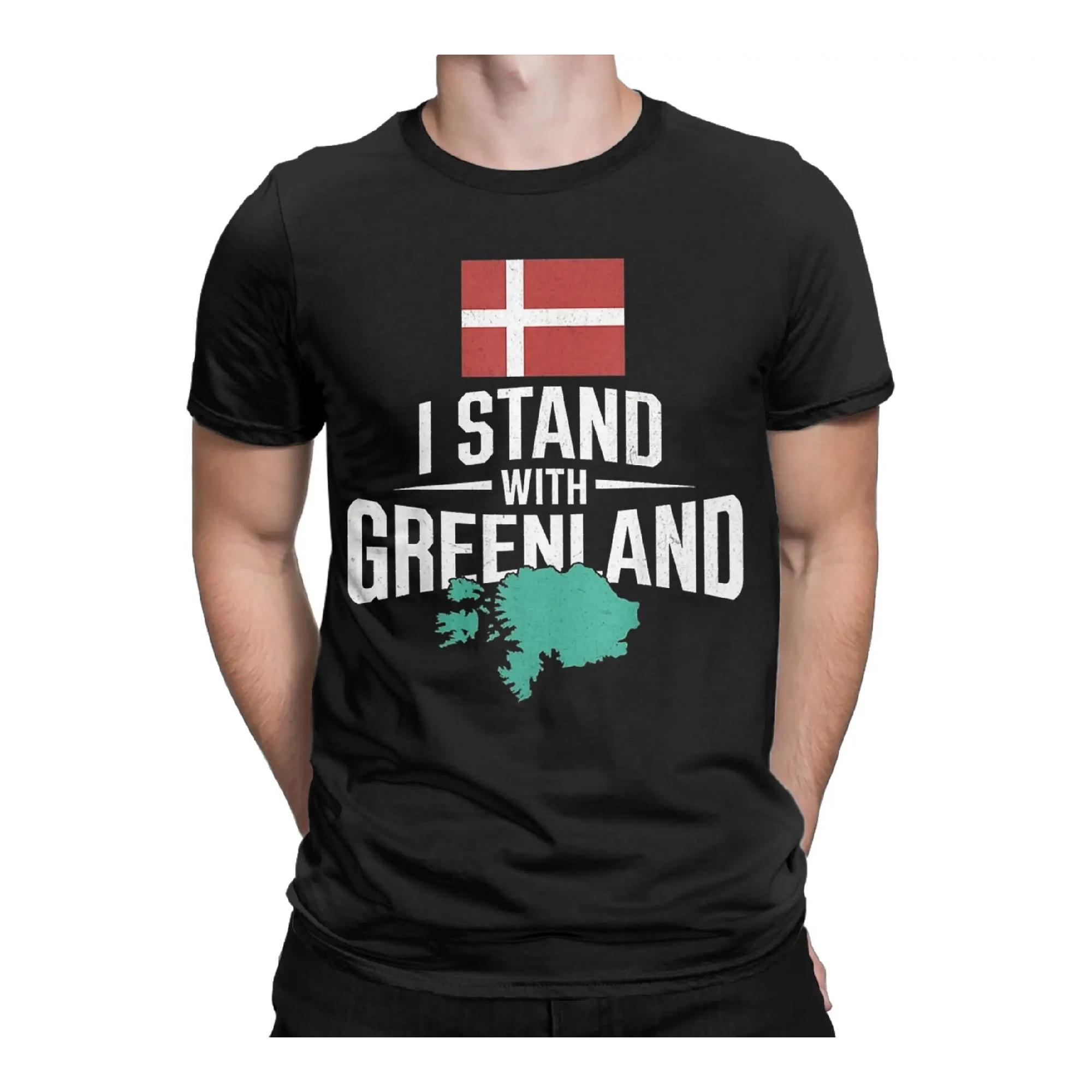 

I stand with Greenland T-Shirt for Men Crazy Pure Cotton Tee Shirt Crew Neck Short Sleeve T Shirts Birthday Present Clothes S чёрный