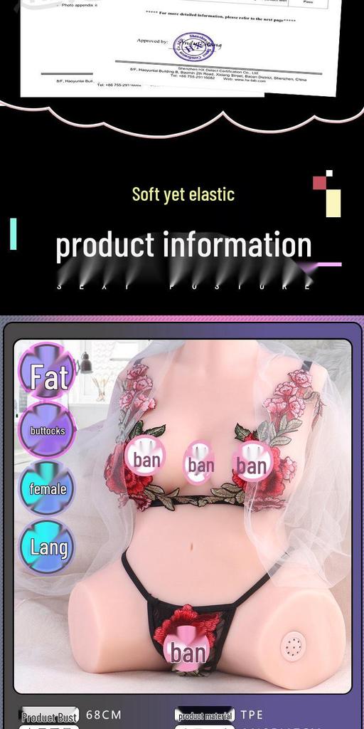 Realistic Half-Body Masturbation Cup with Famous Molded Vagina and Buttocks - Male Sex Toy
