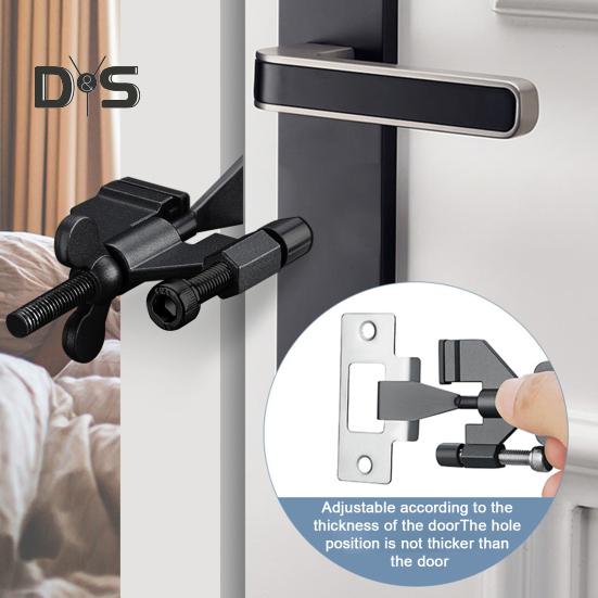Portable Door Lock Additional Privacy Home Security Door Stop Lockdown Lock Hotel Apartment Dorm Traveling Metal Door Locker