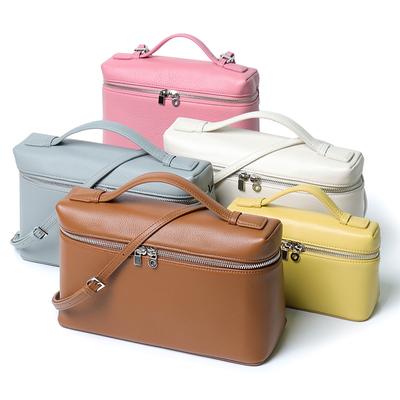 First Layer Cowhide Lp19Lp27 Lunch Box Bag Gigi Same Leather Fashion Hand Carry Women'S Bag Shoulder Bag Oblique Span Bag