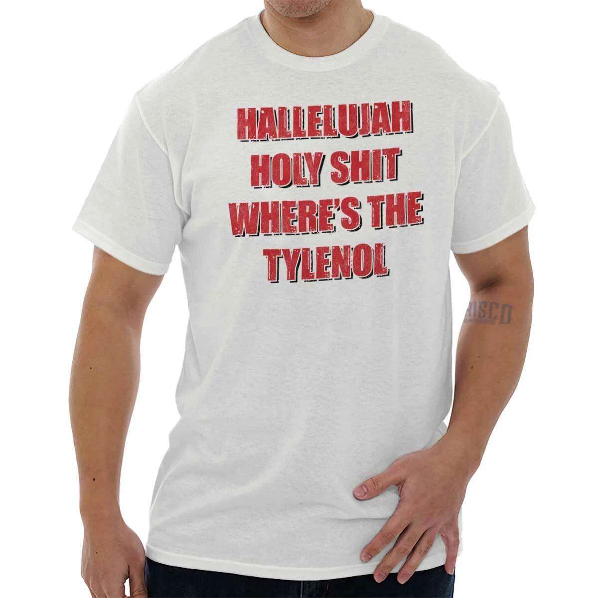 

Hallelujah Holy S**t Funny Christmas Movie Womens or Mens Crewneck T Shirt Tee M