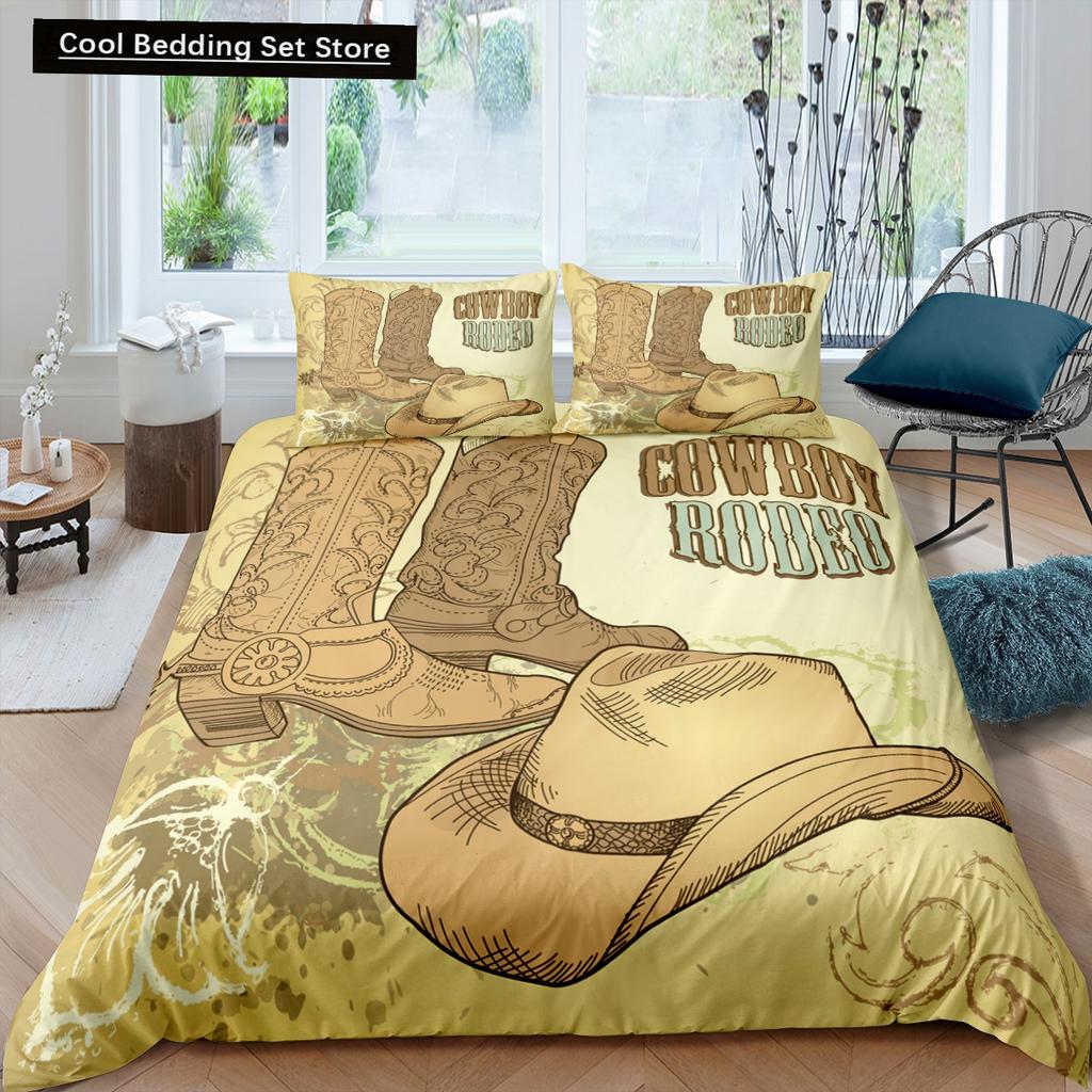 Westernowy Kowbojski Zestaw Pościeli King Queen w Stylu Vintage Rodeo Poszwa na Kołdrę Męska Młodzieżowa Chłopięca Koń Poszwa na Kołdrę Poliestrowa Poszwa na Kołdrę