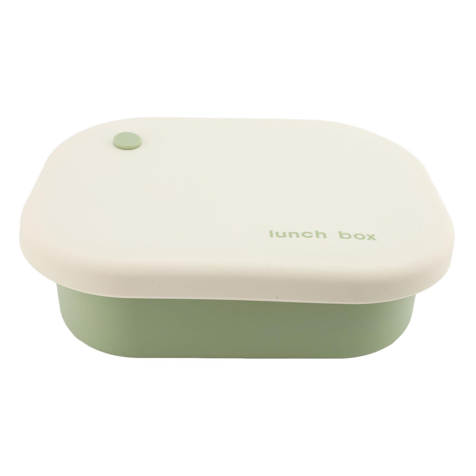 

Силиконовый ланч-бокс, безопасный для микроволновой печи, 4 отделения, пищевой, герметичный контейнер для хранения продуктов с Green