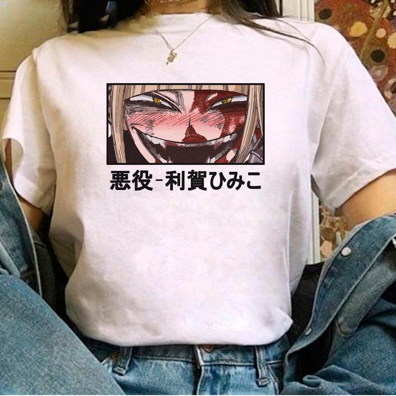 

Casual Anime My Hero Academia Print Women T-Shirt Harajuku Summer Blouse Loose Short Sleeve White Female Tops Graphic Clothing S білий