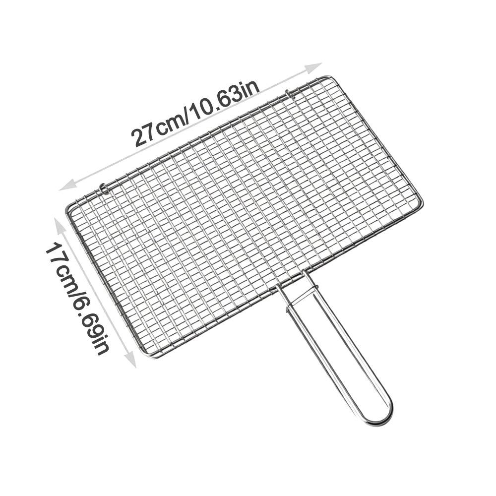 Stainless Steel Fish Grilling Rack Square Double-sided Meat Grilling Rack High Temperature Resistant Thickened Grilled Fish Net