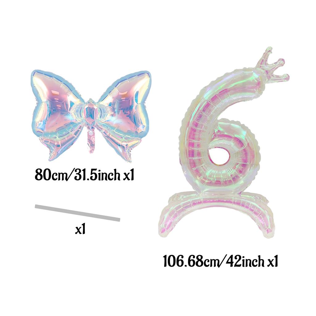 2 digital colorful transparent bow balloons for graduation, wedding, baby shower, anniversary, and birthday party decoration