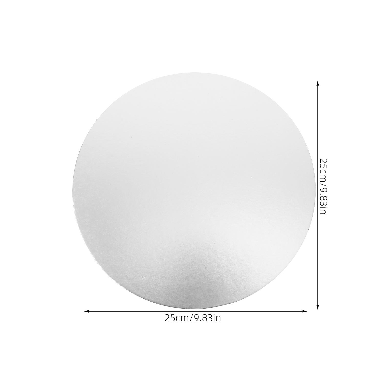 10pcs Cake Boards Paper Pad 8 Inch Silver Round Square Tray Dessert Serving Food Snack Display Plates Cake Tool Kitchen Barware