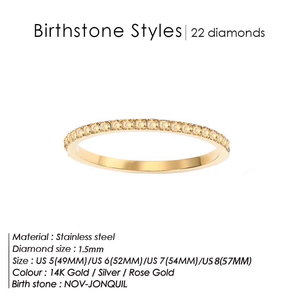 eManco European Zircon Ring: Titanium Steel Women's December Birthstone Rhinestone Finger Ring