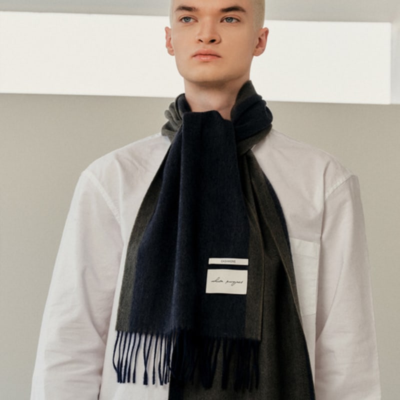 White Project DOUBLE FACE CASHMERE MUFFLER [4COLOR]