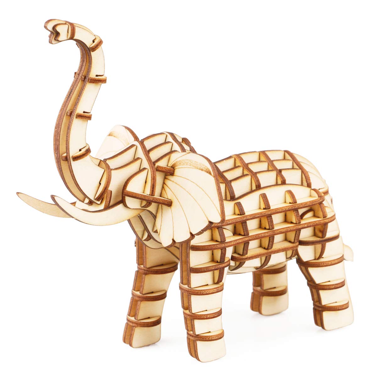 Tsukurun 3D Wood Puzzle TG203 Elephant Instructions desu® (Japanese Included)