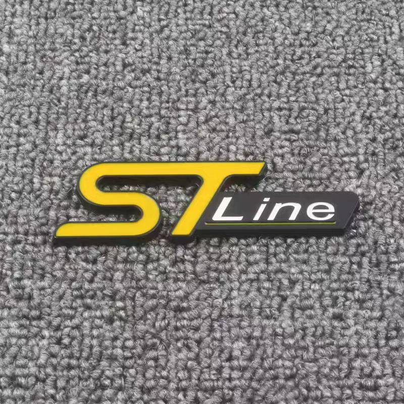 3D Metal STLine STTurbo Logo Emblem Decal Front Grill Fender Side Badge Sticker for  Kuga Fiesta Mondeo and Other Automobile Brands