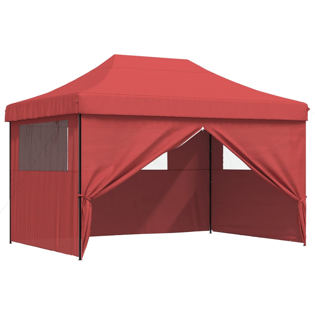 Vidaxl Pop-Up Party Tent with 4 Walls, Burgundy