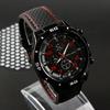 Mens Fashion Stainless Steel Silicone Band Sport Watch Quartz Wrist Analog Watch Business Wristwatch