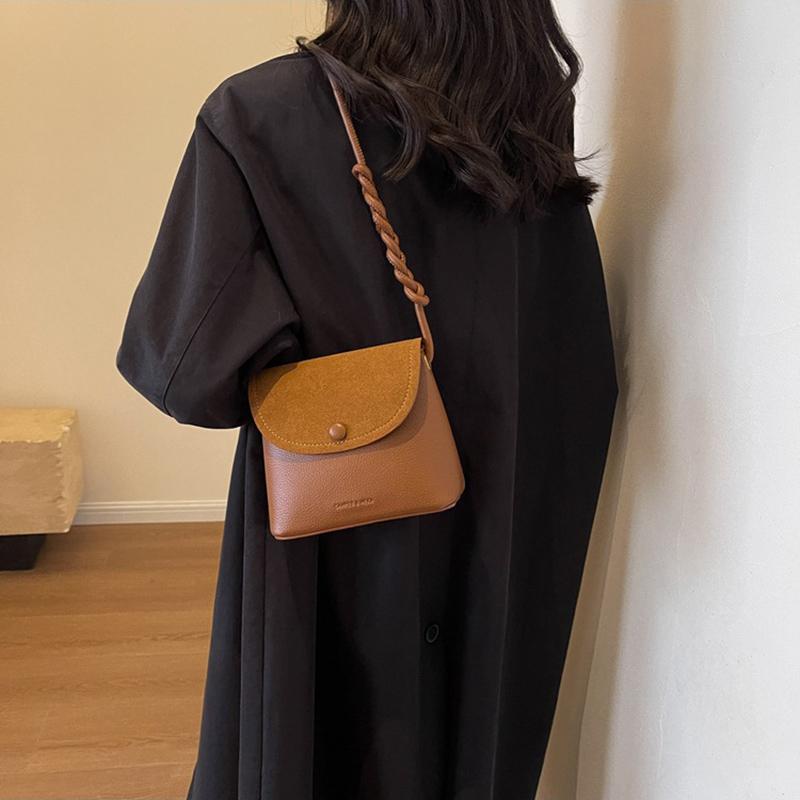 Vintage Leather Crossbody Bags for Women 2024 Designer Brand Female Small Flap Shoulder Underarm Bag Armpit Handbags and Purses