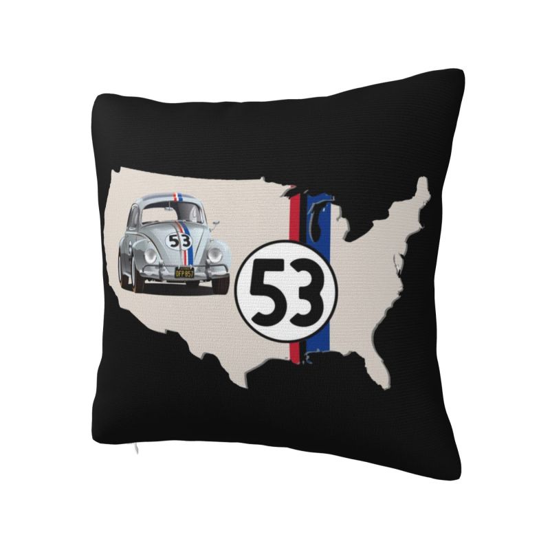 Herbie 53 Classic Racing Car Logo Cushion Cover Soft Polyester Throw Pillow Case For Sofa Car Seat Decoration Bedding Pillowcase
