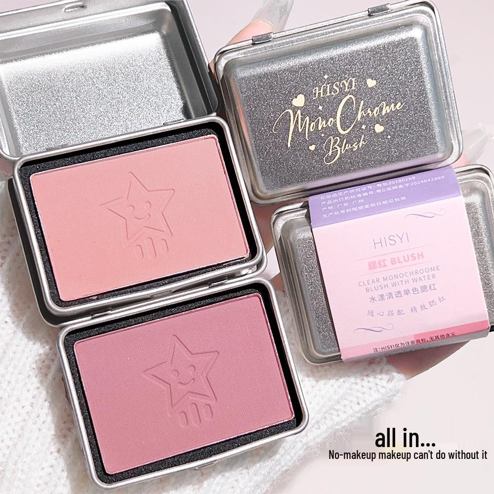 HISYI Watery Sheer Matte Blush: Easy-Apply, Large Capacity Rouge Palette for a Gentle, Sweet Look.