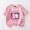 Kirby Boys Girls Cute T-shirts Cartoon Anime Pattern T-shirt Children Summer Fashion Clothes Tie-dye Tops Birthday Party Gifts