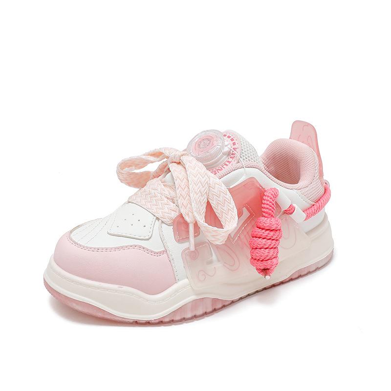 

Повседневная обувь Детская спортивная обувь Весна и осень Новые кожаные водонепроницаемые студенческие туфли для скейтбординга 26 розовый