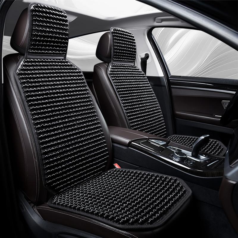 Summer Wooden Bead Car Seat Cushion - Breathable & Comfortable with Premium Wood Beads, Reinforced Stitching, Universal Fit