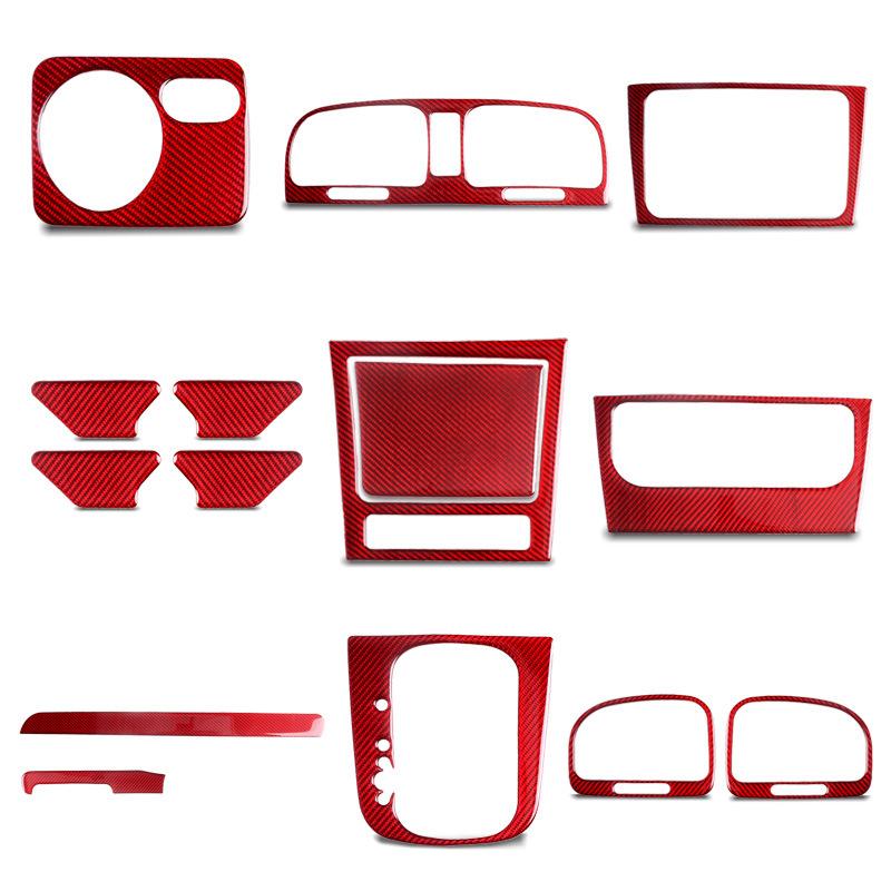 Red Carbon Fiber Car Inner Decoration Stickers Car Styling For Volkswagen VW Golf 6 Center Console Cover Trim Car