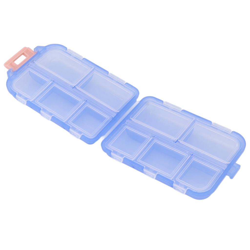 Medicine Box Medicine Case Plastic Waterproof 10 Compartments Buckle Lock Weekly Portable Medicine Container