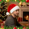Holiday Costume Accessories Christmas Santa Hat, Flannel Plush Hat for Adults, Soft Thickened Thanksgiving Halloween Props Red White Velvet