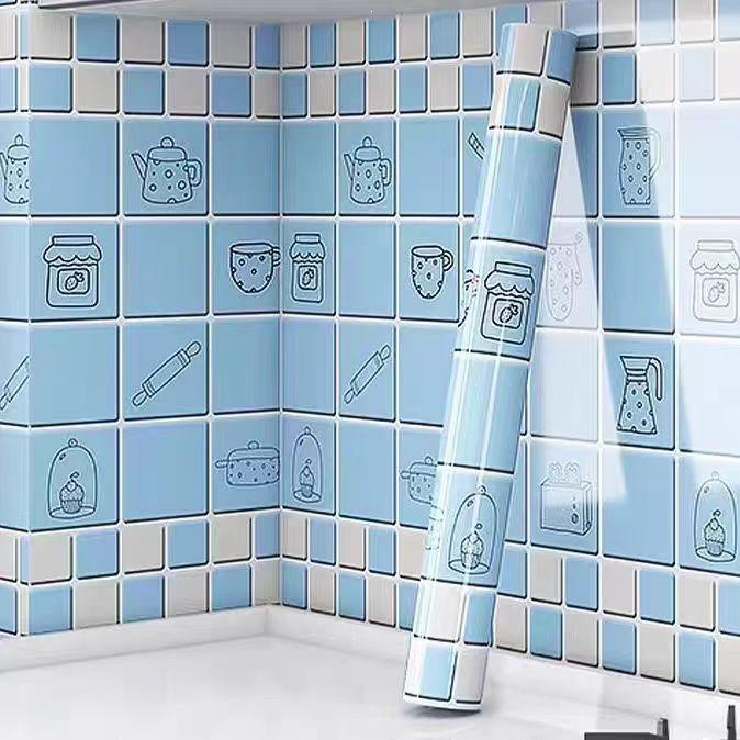 Enhanced Waterproof Kitchen Stove Wallpaper - Oil, Heat, and Moisture Resistant Self-Adhesive Sticker
