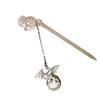 Vintage Dragon Bookmarks with Pendant Glowing Metal Bookmarks for Teacher Book Lover Adult Reading Accessories