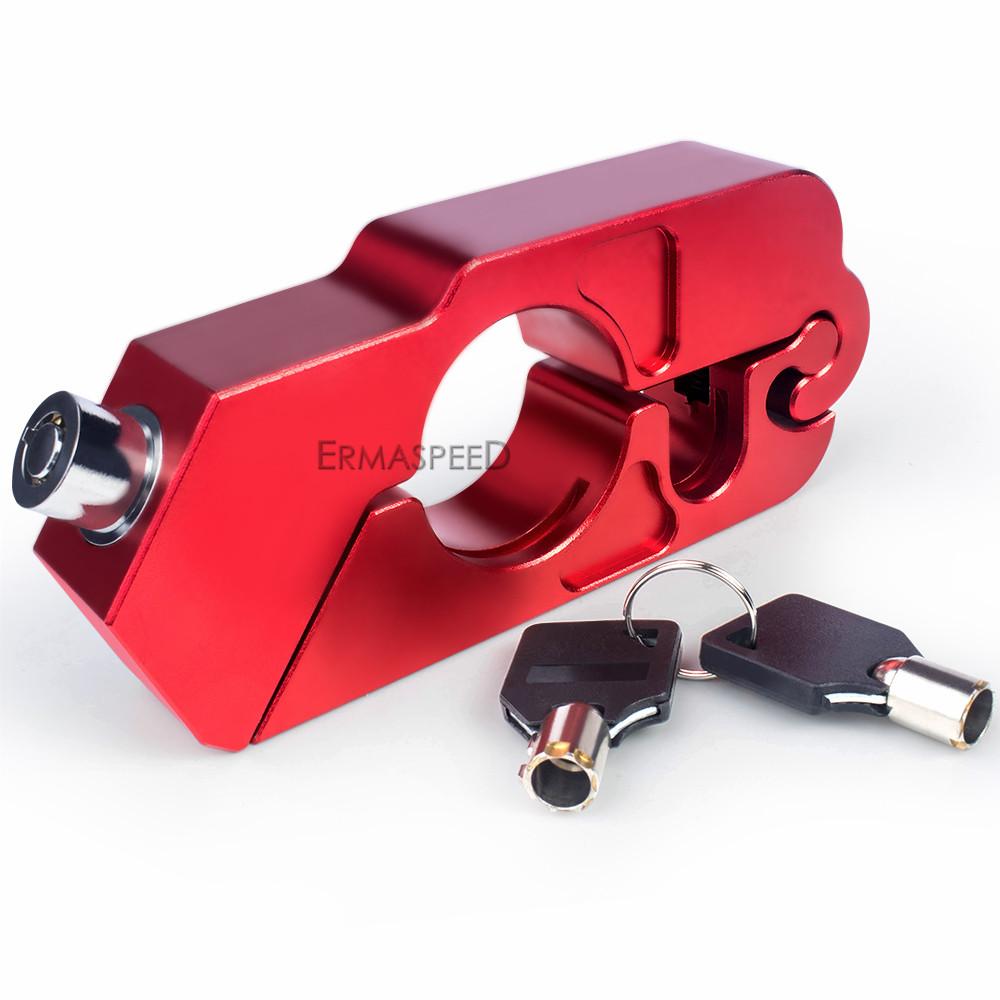 Trava de guidão de motocicleta CNC Trava de motor antirroubo Travas de segurança para motocicleta Scooter Bicicleta de terra Motocross Rua