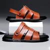 Beach Shoes Men Outdoor Lgihtweight Casual Sandals Men's Flip Flops Fashion Dark Pattern Design Non-Slip 2 Wear Method Size 45