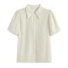 Women's Lyocell Puff Sleeve Lapel Shirt