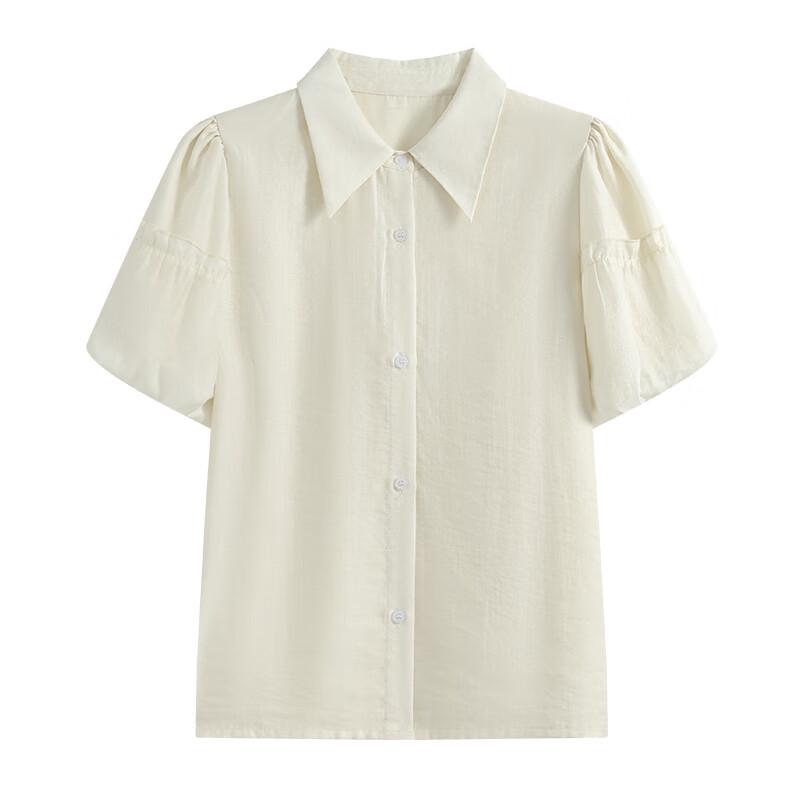 Women's Lyocell Puff Sleeve Lapel Shirt