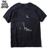 COOLMIND 100% Cotton Short Sleeve Cool Cat Print Men Tshirt Casual Summer Loose Men Cat T Shirt O-neck T-shirt Men Tee Shirts