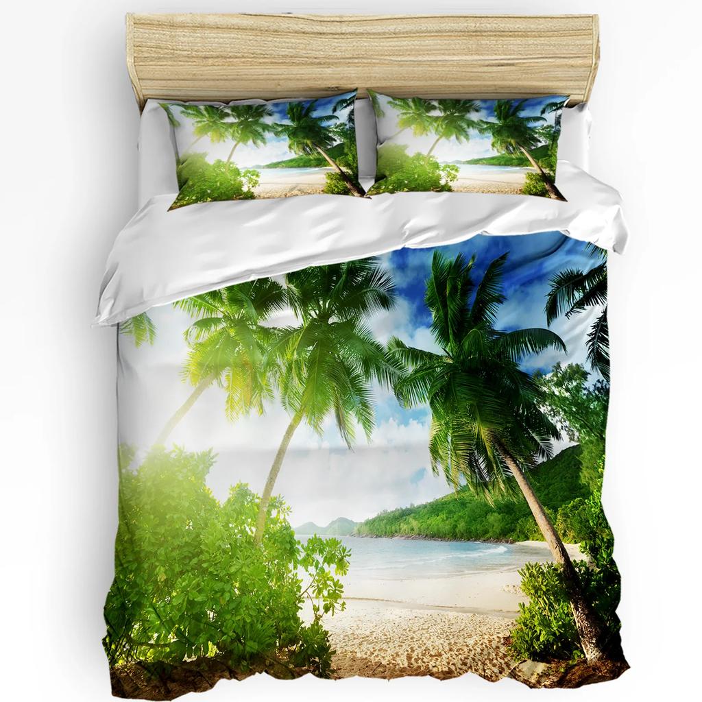 Beach Sand Waves Starfish Shell Conch Bedding Set 3pcs Duvet Cover Pillowcase Kids Adult Quilt Cover Double Bed Set Home Textile