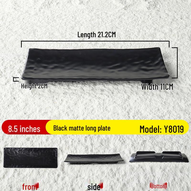 Matte Black Melamine Plate for Hot Pot, BBQ, or Kebab Shops