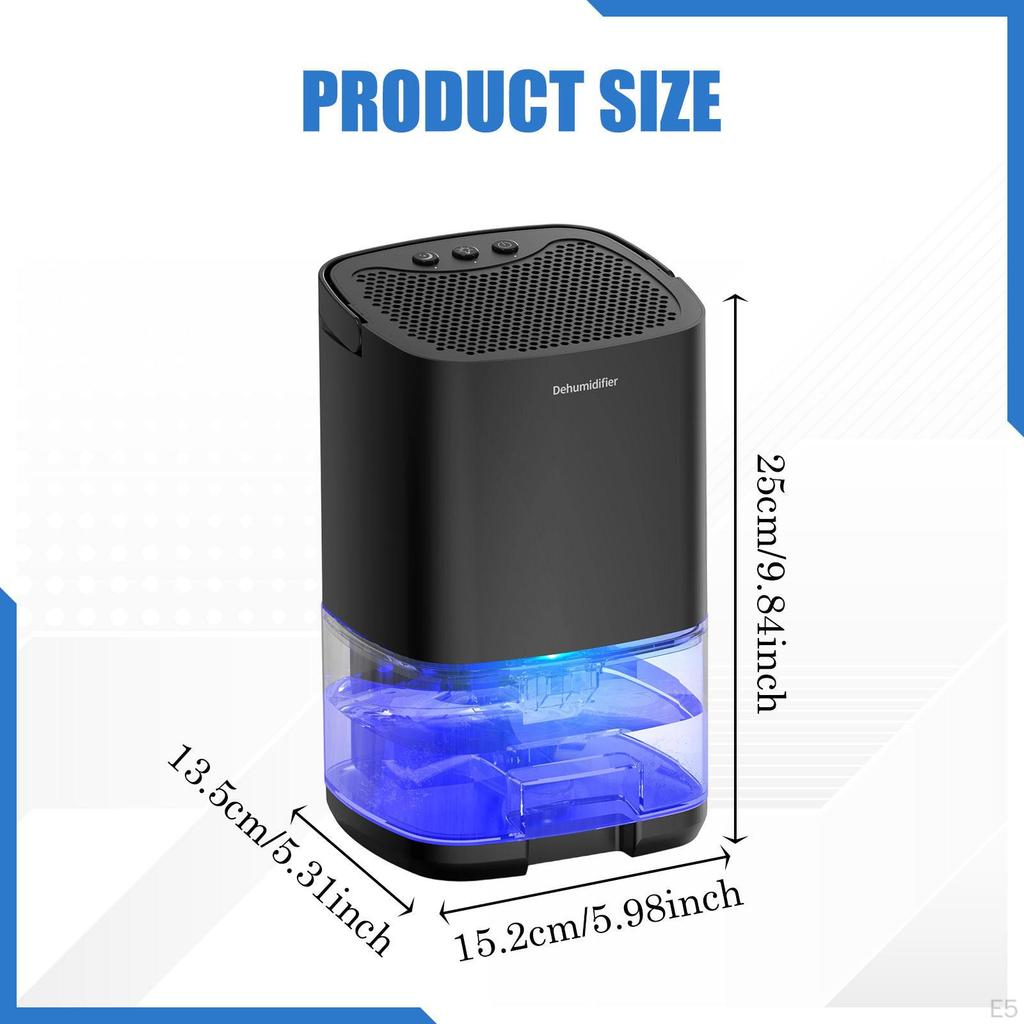 Mini Dehumidifier EU Plug Night Light Small Quiet for Bedroom Room Basements White