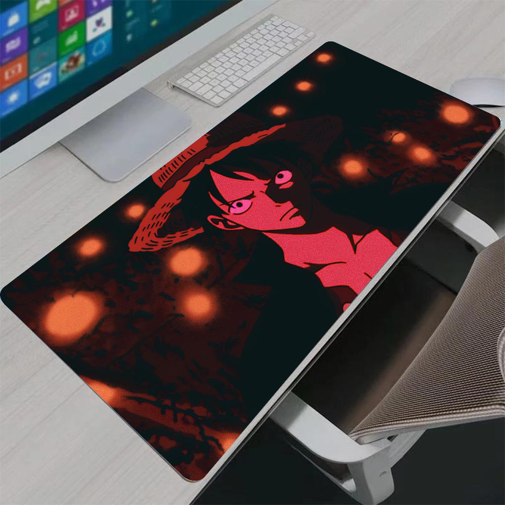 Alfombrillas de Ratón Gaming Japón Juego Anime One Piece Luffy Alfombrilla de Ratón PC Hogar Alfombrilla de Teclado HD Antideslizante Alfombra de Oficina Portátil Alfombrilla Grande para Ratón