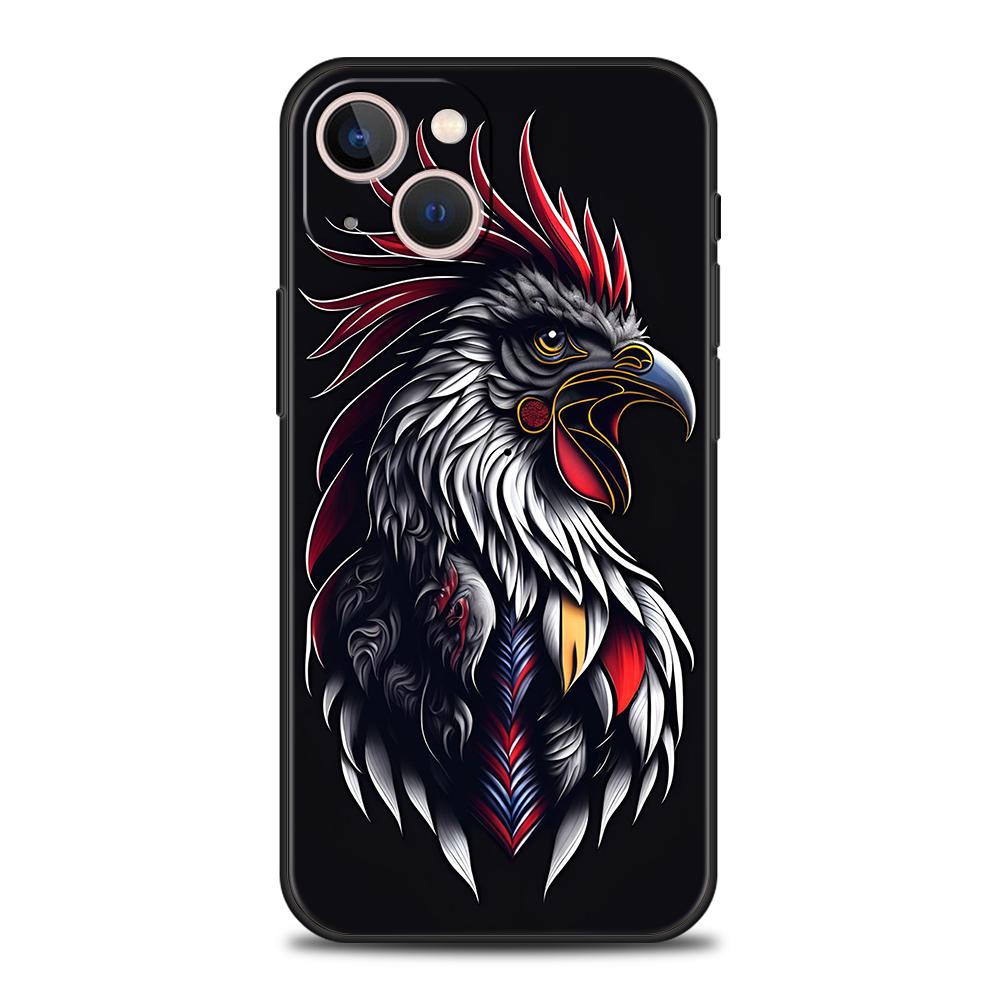 Phone Case Cover for iPhone 17 16 15 14 13 12 Pro Max 11 Pro Max 17 AIR Plus Shockproof Soft TPU Shell Cock Rooster Chicken Bags
