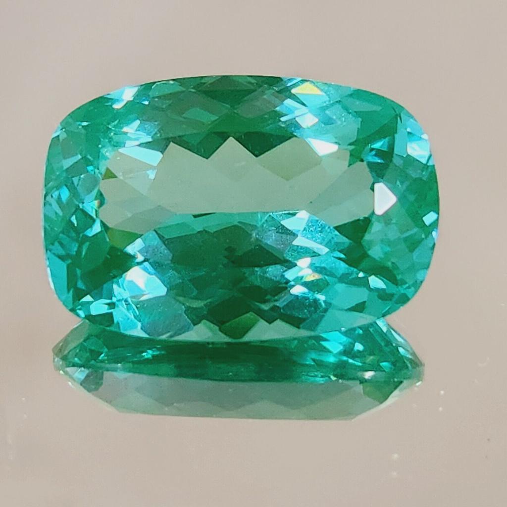 Natural Flawless Green Parti Sapphire Loose Cushion Shape Gemstone 21x14 MM