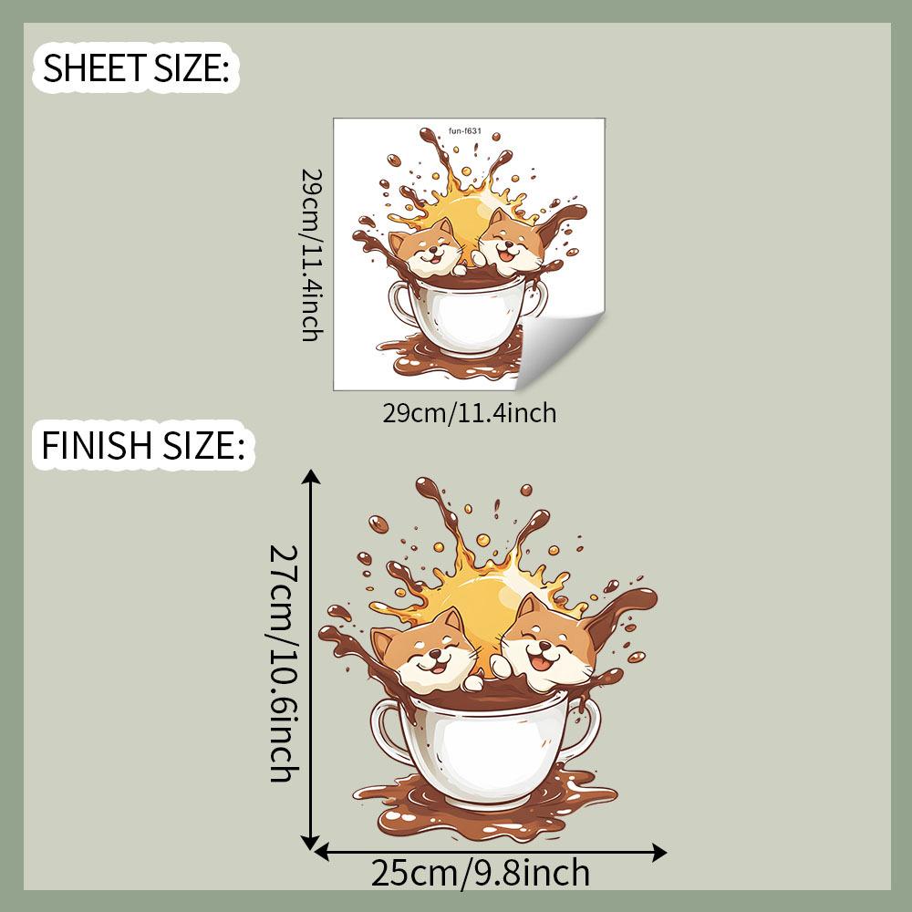 

Креативные кофейные чашки Кошки Кофейни Кухни и Столовые Обои для стен Украшение и Декоративные наклейки на стены