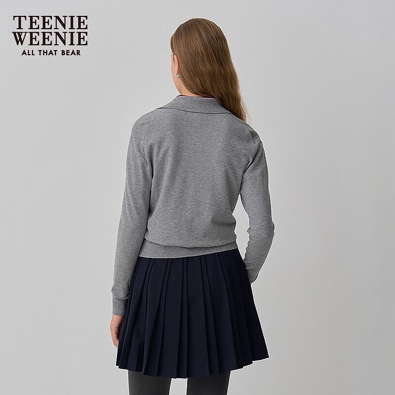 Teenie Weenie Bear Women's Polo Collar Knit Cardigan