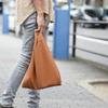 RafiCaro Cowhide Leather Mini Tote Bag, Shopping Eco Bag, Large Capacity, Leather Handles, Lightweight, Easy Storage, Mini Bag, Men's and Women's,