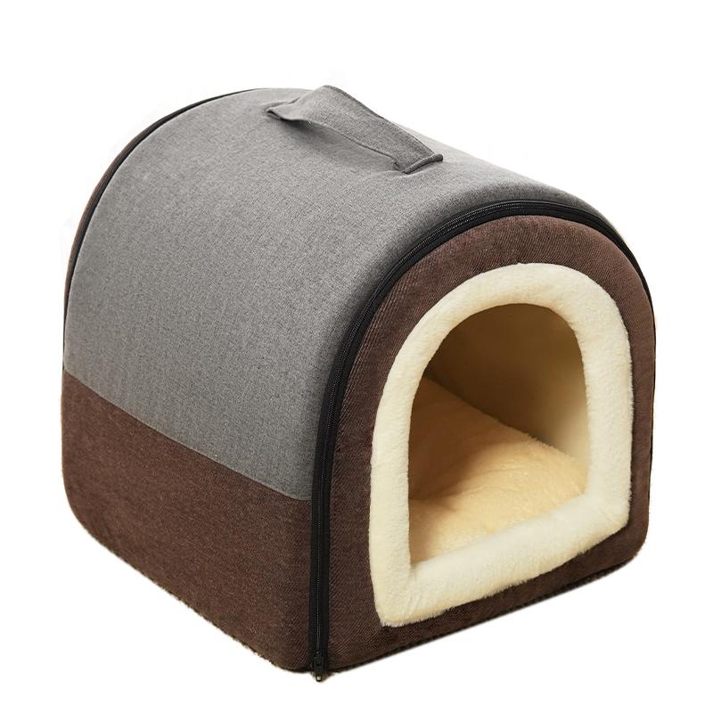 Warmes Katzenhaus für den Winter, weiches, gemütliches Haustiernest für kleine und mittelgroße Hunde, Katzen, abnehmbare, rutschfeste Hundehütte, Schlafzelt für Welpen, Heimtierbedarf